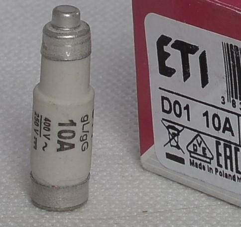 Предохранитель D 01 10А/400V ROSA 322010 Предохранитель D 01 10А/400V ROSA 322010