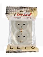 Розетка 2-мест. с заземл. LETO закрытый корпус ПБТ крем LEZARD 752-0300-127B
