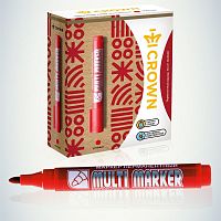 Маркер перманентный "Multi Marker" пулевидный 3мм крас. Crown Б0048241