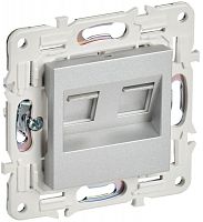 Розетка компьютерная двойн. RJ45 кат.6 SKANDY SK-K04S серебр. IEK SK-K20-2-K23