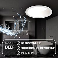 Светильник светодиодный 10Вт GU5.3 IP65 встраив. влагозащ. пластик бел. DENKIRS 696420