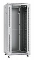 Шкаф монтажный телекоммуникационный напольный SH-05C-27U60/80 19дюйм для распред. и серверн. оборудования 18U 600х600х988мм передн. стеклян. и задн. сплошн. метал. двери 27U 600х800х1388мм ручка с замком сер. (RAL 7035) Cabeus 7050c