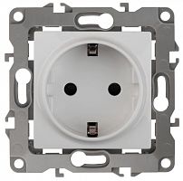 Розетка 1-м СП Эра12 12-2011-01 16А IP20 16AX 250В 2P+E Schuko без монтаж. лапок винт бел. Эра Б0029234