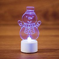 Фигура светодиодная "Снеговик с шарфом 2D" на подставке RGB Neon-Night 501-053