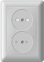 Розетка 2-м СП W59 16А IP20 защ. шторки без заземл. бел. SchE RS16-254-18