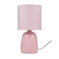 Светильник настольный JH2-02-pk E14 IP20 130х130х255мм керамика; ткань; PVC-пластик роз. JazzWay 5062337