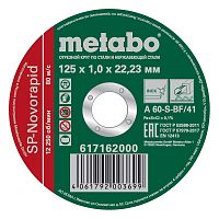 Круг отрезной SP-Novorapid 125х1.0х22.23мм RU нерж. Metabo 617162000