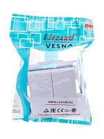 Механизм выключателя проходн. 2-кл.СП VESNA проходной двойной бел. LEZARD 742-0288-106