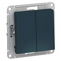 Механизм выключателя 2-кл. СП AtlasDesign 10А IP20 (сх. 5) 10AX изумруд SchE ATN000851