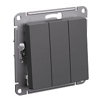 Выключатель 3-кл. AtlasDesign сх.1+1+1 10АХ механизм базальт SE ATN001431