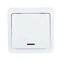 Выключатель 1-кл. 1п ОП Viola 10А IP20 с подсветкой бел. LEZARD 751-0200-111