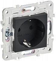 Розетка SKANDY 16А с заземл. защ. шторки SK-R04G графит IEK SK-R14-16-K53