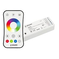 Диммер SMART-SET-PWM-104-52-RGBW-SUF White 12-24В 4х4А ПДУ RING 10 кнопок 2.4G IP20 пластик INTELLIGENT ARLIGHT 036187