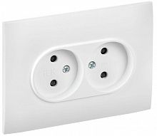 Розетка 2-м SKANDY 10А без заземл. защ. шторки в сборе SK-R09W арктич. бел. IEK SK-R23-10-K01-F