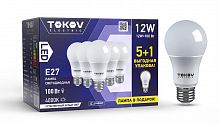 Лампа светодиодная 12Вт А60 4000К Е27 176-264В Promo 5+1 TOKOV ELECTRIC Promo-A60-E27-12-4K