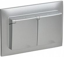 Розетка 2-м SKANDY 16А IP44 с крышкой в сборе SK-R12S серебр. IEK SK-R26-16-44-K23-F