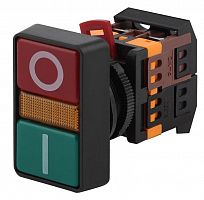 Кнопка PPBB-30N I-O d30мм неон/240В 1з+1р BBD20-PPBB-K51E ЭРА Б0045626