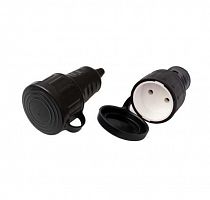 Розетка 16А IP44 250В без заземл. каучук черн. Bylectrica Р16-389
