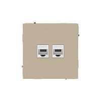 Розетка компьютерная 2-м KANT RJ45 кат.6A без шторки ванильн. марципан DKC 7015674