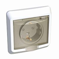 Розетка 1-м СП Этюд 16А IP44 250В защ. шторки с заземл. бел. SchE PC16-044B