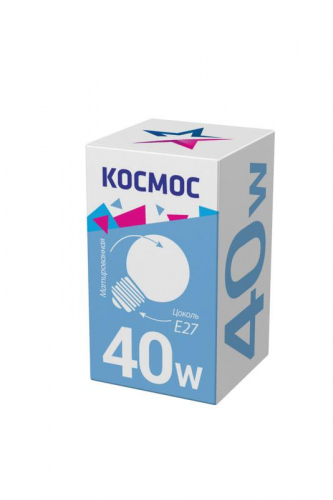 Лампа накаливания Шар 40Вт E27 мат. Космос LKsmSSpFr40E27v2 Лампа накаливания Шар 40Вт E27 мат. Космос LKsmSSpFr40E27v2