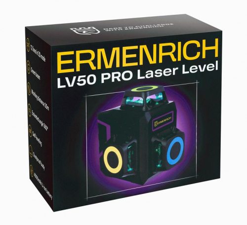 Уровень лазерный PRO LV50 фиолет. Ermenrich 84086 фото 10