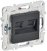 Розетка компьютерная двойн. RJ45 кат.6 SKANDY SK-K04T титан IEK SK-K20-2-K48