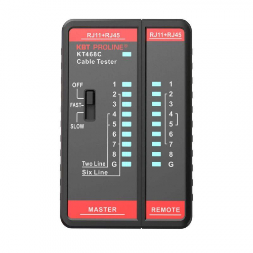 LAN-тестер кабельный KT 468C PROLINE КВТ 88552 LAN-тестер кабельный KT 468C PROLINE КВТ 88552