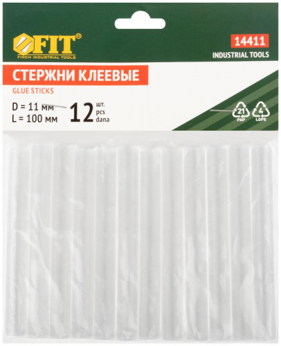 Стержень клеевой 11х100мм бесцвет. (уп.12шт) FIT 14411 фото 3 Стержень клеевой 11х100мм бесцвет. (уп.12шт) FIT 14411 фото 3