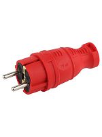 Вилка каучуковая з/з прямая 16А IP44 красн. V8-RED-IP44 Эра Б0044547