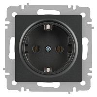 Розетка 1-м СП Accent 6-202-07 16А IP20 250В 2P+E Schuko графит Intro Б0063697