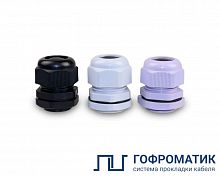 Сальник MG20 d10-14мм IP68 пластик. сер. ГОФРОМАТИК zeta30900