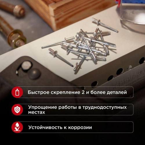 Заклепки 4.0х6мм (уп.50шт) Rexant 12-5351 фото 2 Заклепки 4.0х6мм (уп.50шт) Rexant 12-5351 фото 2
