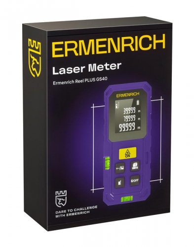 Рулетка лазерная Reel PLUS GS40 фиолет. Ermenrich 86257 фото 7