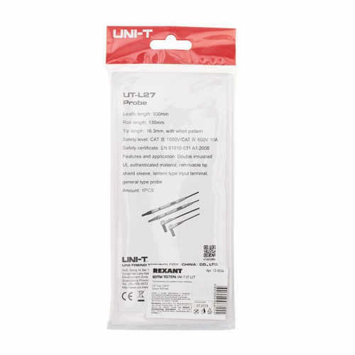 Щупы тестера UT-L27 UNI-T 13-0034 фото 3 Щупы тестера UT-L27 UNI-T 13-0034 фото 3