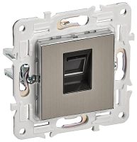 Розетка компьютерная RJ45 кат.5E SKANDY SK-K01N никель IEK SK-K10-1-K50