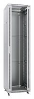 Шкаф монтажный телекоммуникационный напольный SH-05C-47U60/80 19дюйм для распред. и серверн. оборудования 47U 600х800х2277мм передн. стеклян. и задн. сплошн. метал. двери ручка с замком сер. (RAL 7035) Cabeus 7863c
