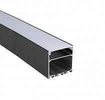 Профиль накладной PAL 5050-BLACK (компл. 2м 2 глухих заглушки рассеиватель матов. 4клипсы крепеж. 2подвеса по 1м) Pro JazzWay 5058897