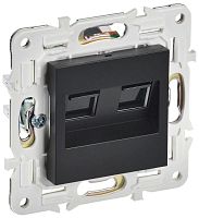 Розетка компьютерная двойн. RJ45 кат.5E SKANDY SK-K03Bl черн. IEK SK-K20-1-K02