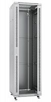 Шкаф монтажный телекоммуникационный напольный SH-05C-42U60/80 19дюйм 42U 600х800х2055мм для распределит. и серверн. оборудования передн. стеклян. и задн. сплошн. метал. двери ручка с замком сер. Cabeus 7052c
