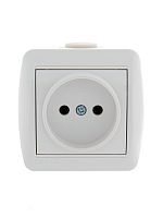 Розетка 1-м ОП Ната 16А IP20 без заземл. керам. бел. LEZARD 710-0200-121