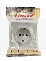 Розетка 1-мест. с заземл. LETO ПБТ крем LEZARD 752-0300-122B