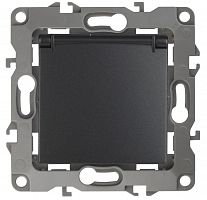 Механизм розетки 1-м СП Эра12 12-2103-05 16А IP20 16AX 250В 2P+E Schuko защ. шторки с крышкой антрацит Эра Б0014697