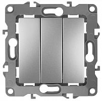 Механизм выключателя 3-кл. СП Эра12 10А IP20 12-1107-03 250В 10AX алюм. Эра Б0014671