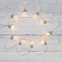 Гирлянда светодиодная "Лампочки" 1.5м 10LED тепл. бел. провод ПВХ бел. прозр. элементы питания 2хAA (не в компл.) Neon-Night 304-015