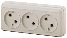 Розетка 3-м ОП Quadro 2-205-02 16А IP20 250В 3х2P сл. кость Intro Б0053813