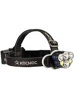 Фонарь налобный 2х4Вт T6 2х2Вт XPE 2x2Вт COB /Li-ion 2х1200мА.ч ABS пластик КОСМОС (KOC852Lit)