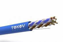 Кабель витая пара U/UTP 4х2х24AWG (0.57мм) кат.6 PVC TOKOV PRO Fluke tested (м) TOKOV ELECTRIC TKP-C08-U/UTP-42-6-305