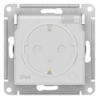 Механизм розетки 1-м СП AtlasDesign Aqua 16А IP44 с заземл. защ. шторки с защ. крышкой бел. SchE ATN440146