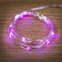 Гирлянда "Роса" (батарейки 3хААА в компл.) 2м 20LED роз. прозр. провод 2Вт 4.5В IP20 NEON-NIGHT 303-007